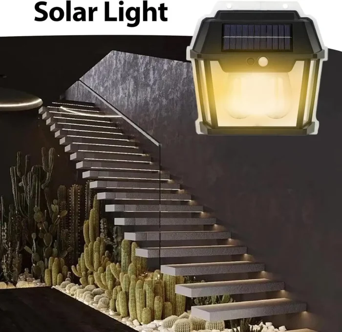 Lampă solară LED cu senzor de mișcare 2 lămpi - imagine 4