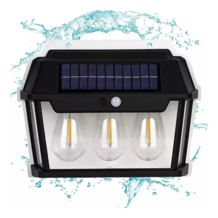 Lampă solară LED cu senzor de mișcare 3 lămpi - imagine 3